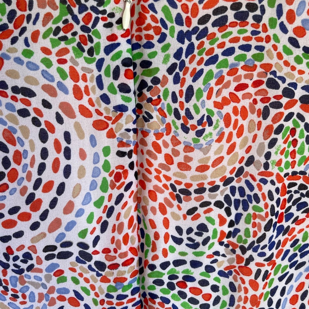 Liz Claiborne Sleeveless Multicolor Swirl Print Top White/Pink/Blue/Green Size L - Picture 7 of 9